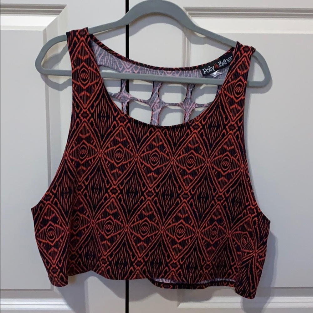 red and black crop top